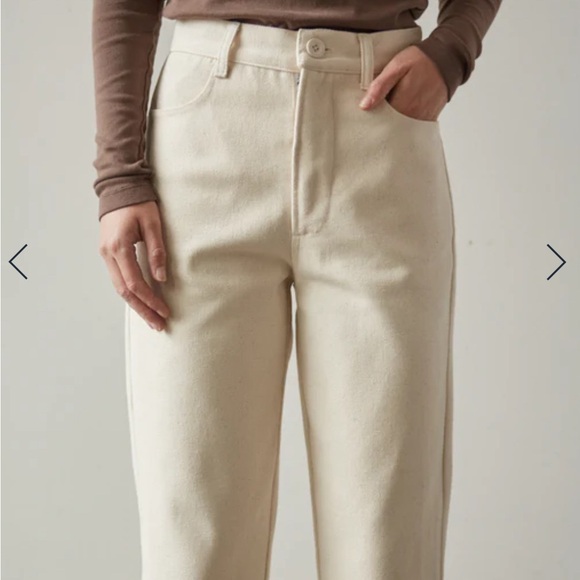 Diamond Leah | Designer | Natural Rigid Pant in dye free canvas | S - Picture 3 of 12